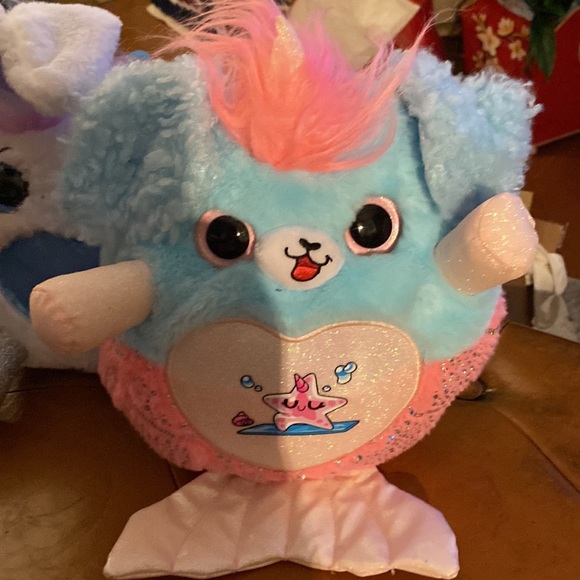 Lot of 2 rainbocorns rabbit mermaid plush stuffed animals - Picture 2 of 6